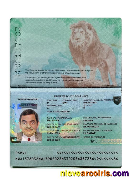 Malawi passport 2023-present